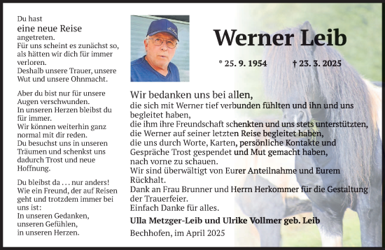 Traueranzeige von Werner Leib von saarbruecker_zeitung