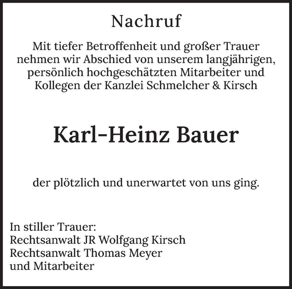  Traueranzeige für Karl-Heinz Bauer vom 10.05.2025 aus saarbruecker_zeitung