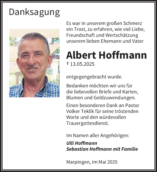 Traueranzeige von Albert Hoffmann von saarbruecker_zeitung