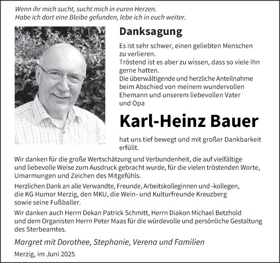 Traueranzeige von Karl-Heinz Bauer von saarbruecker_zeitung