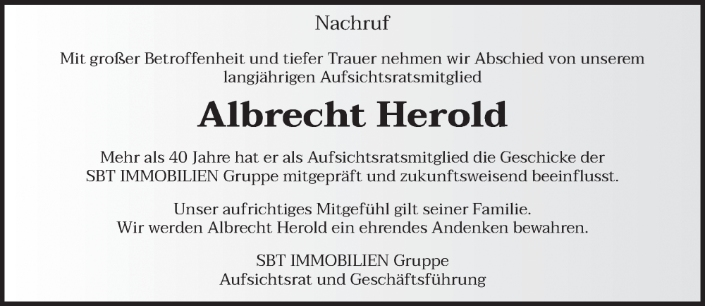  Traueranzeige für Albrecht Herold vom 19.07.2025 aus saarbruecker_zeitung