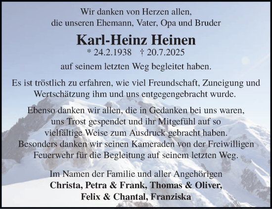 Traueranzeige von Karl-Heinz Heinen von saarbruecker_zeitung