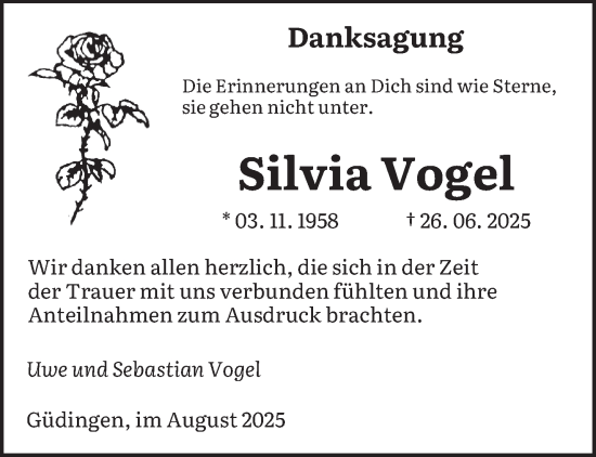 Traueranzeige von Silvia Vogel von saarbruecker_zeitung