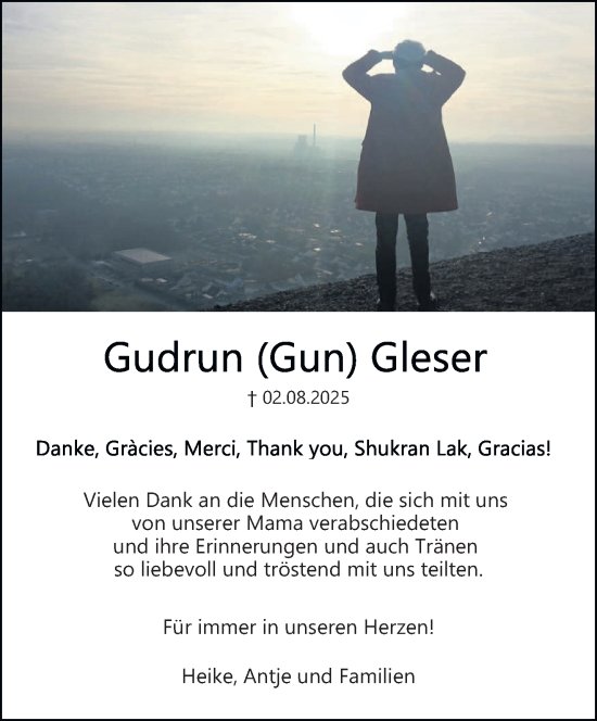 Traueranzeige von Gudrun Gleser von saarbruecker_zeitung