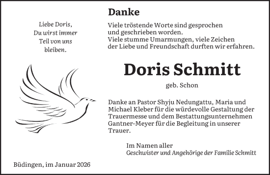 Traueranzeige von Doris Schmitt von saarbruecker_zeitung
