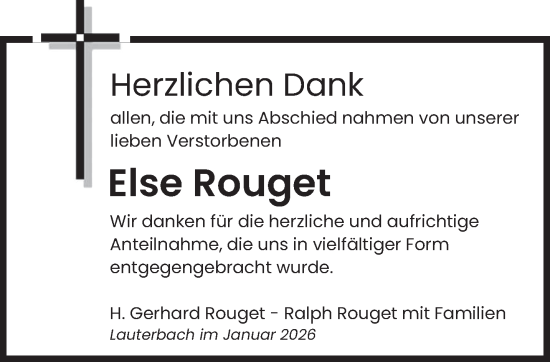 Traueranzeige von Else Rouget von saarbruecker_zeitung
