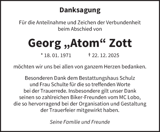 Traueranzeige von Georg Zott von saarbruecker_zeitung