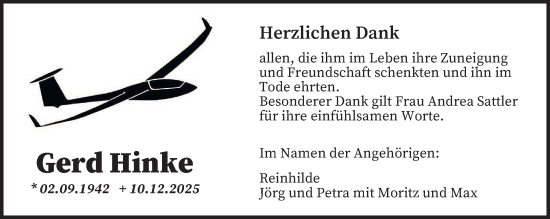 Traueranzeige von Gerd Hinke von saarbruecker_zeitung