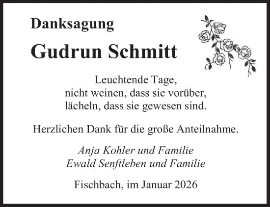 Traueranzeige von Gudrun Schmitt von saarbruecker_zeitung