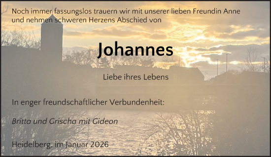 Traueranzeige von Johannes  von saarbruecker_zeitung