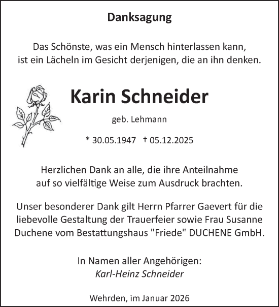 Traueranzeige von Karin Schneider von saarbruecker_zeitung