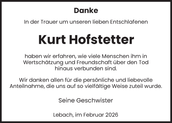 Traueranzeige von Kurt Hofstetter von saarbruecker_zeitung