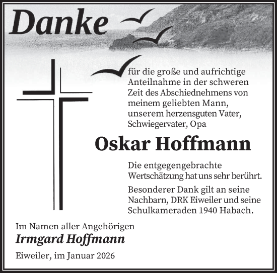 Traueranzeige von Oskar Hoffmann von saarbruecker_zeitung