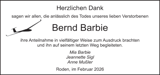 Traueranzeige von Bernd Barbie von saarbruecker_zeitung