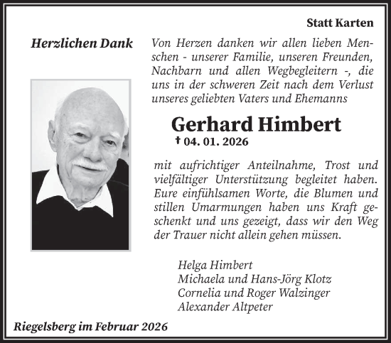 Traueranzeige von Gerhard Himbert von saarbruecker_zeitung