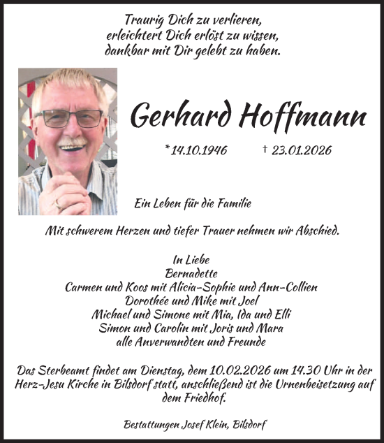 Traueranzeige von Gerhard Hoffmann von saarbruecker_zeitung