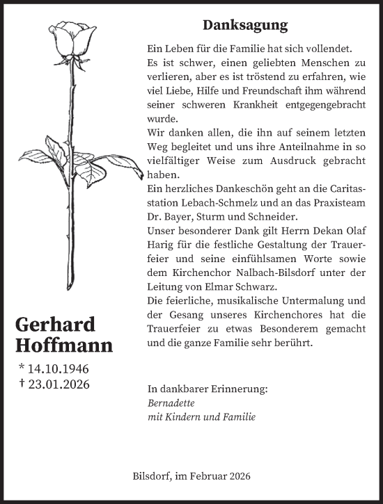 Traueranzeige von Gerhard Hoffmann von saarbruecker_zeitung
