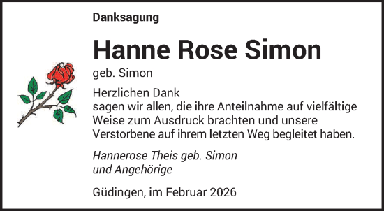 Traueranzeige von Hanne Rose Simon von saarbruecker_zeitung