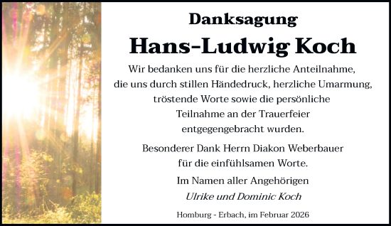 Traueranzeige von Hans-Ludwig Koch von saarbruecker_zeitung