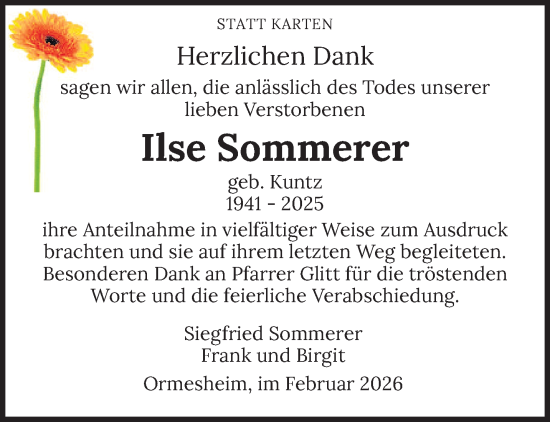 Traueranzeige von Ilse Sommerer von saarbruecker_zeitung