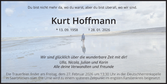 Traueranzeige von Kurt Hoffmann von saarbruecker_zeitung