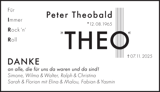 Traueranzeige von Peter Theobald von saarbruecker_zeitung