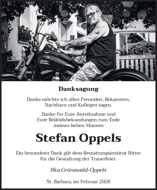 Traueranzeige von Stefan Oppels von saarbruecker_zeitung