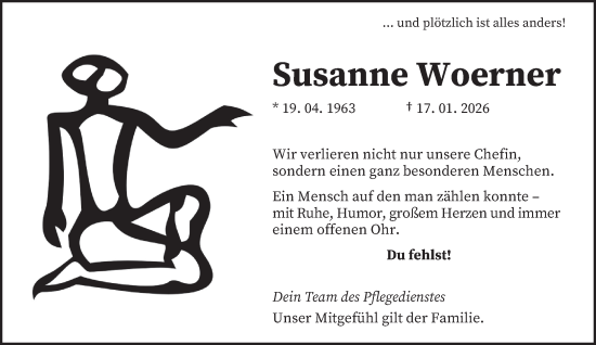 Traueranzeige von Susanne Woerner von saarbruecker_zeitung