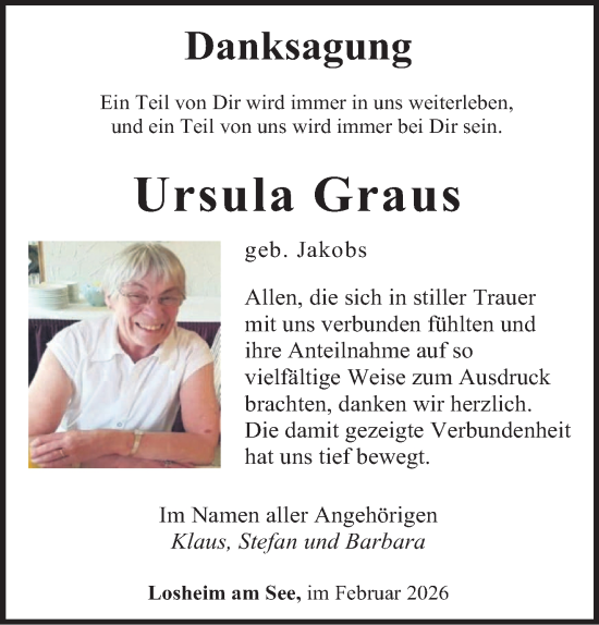 Traueranzeige von Ursula Graus von saarbruecker_zeitung