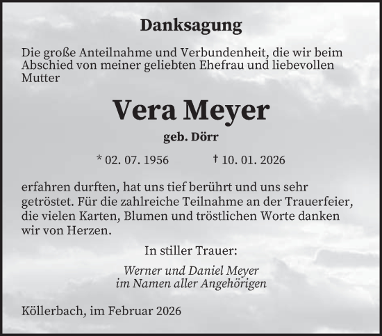 Traueranzeige von Vera Meyer von saarbruecker_zeitung
