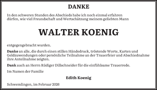 Traueranzeige von Walter Koenig von saarbruecker_zeitung