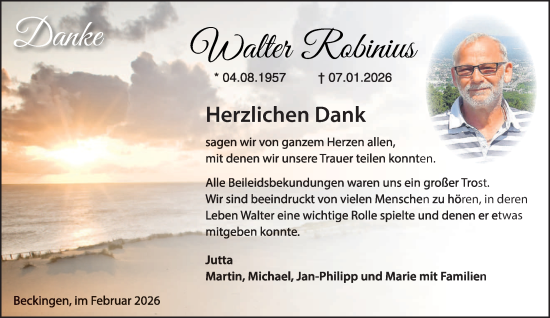 Traueranzeige von Walter Robinius von saarbruecker_zeitung